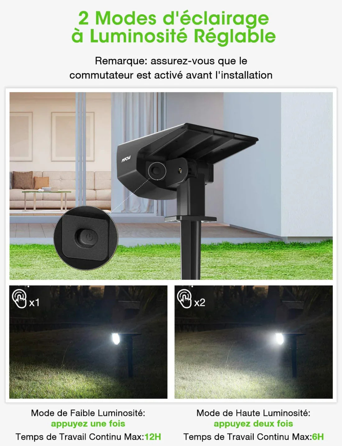 Lampe solaire ultrapuissante waterproof