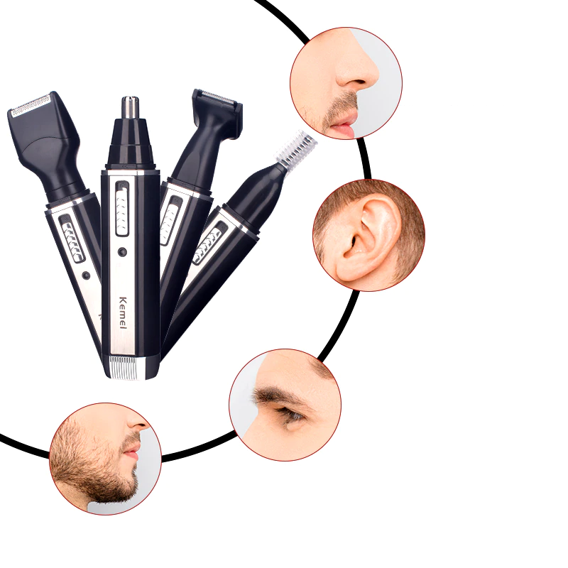 Tondeuse 4 en 1 pour barbe, oreilles, nez et cheveux