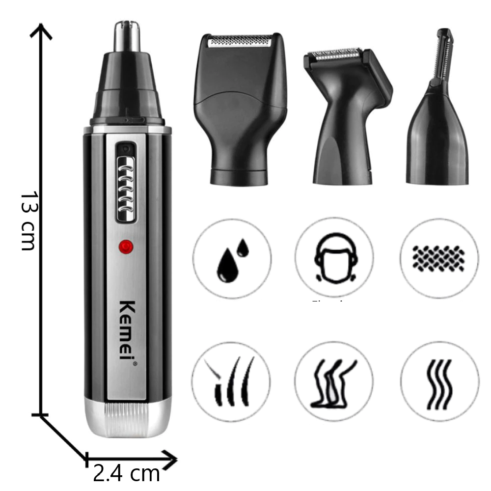 Tondeuse 4 en 1 pour barbe, oreilles, nez et cheveux