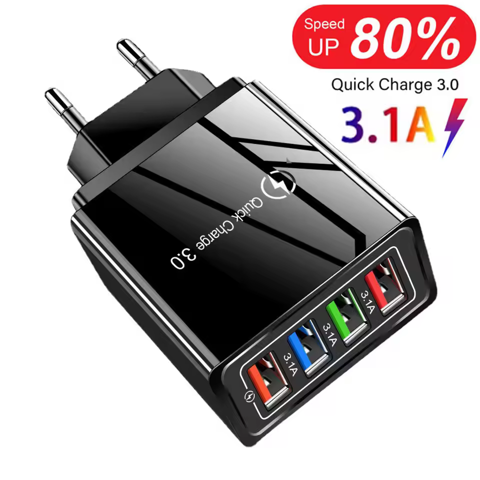 Chargeur 4 Ports USB - Rapidité +
