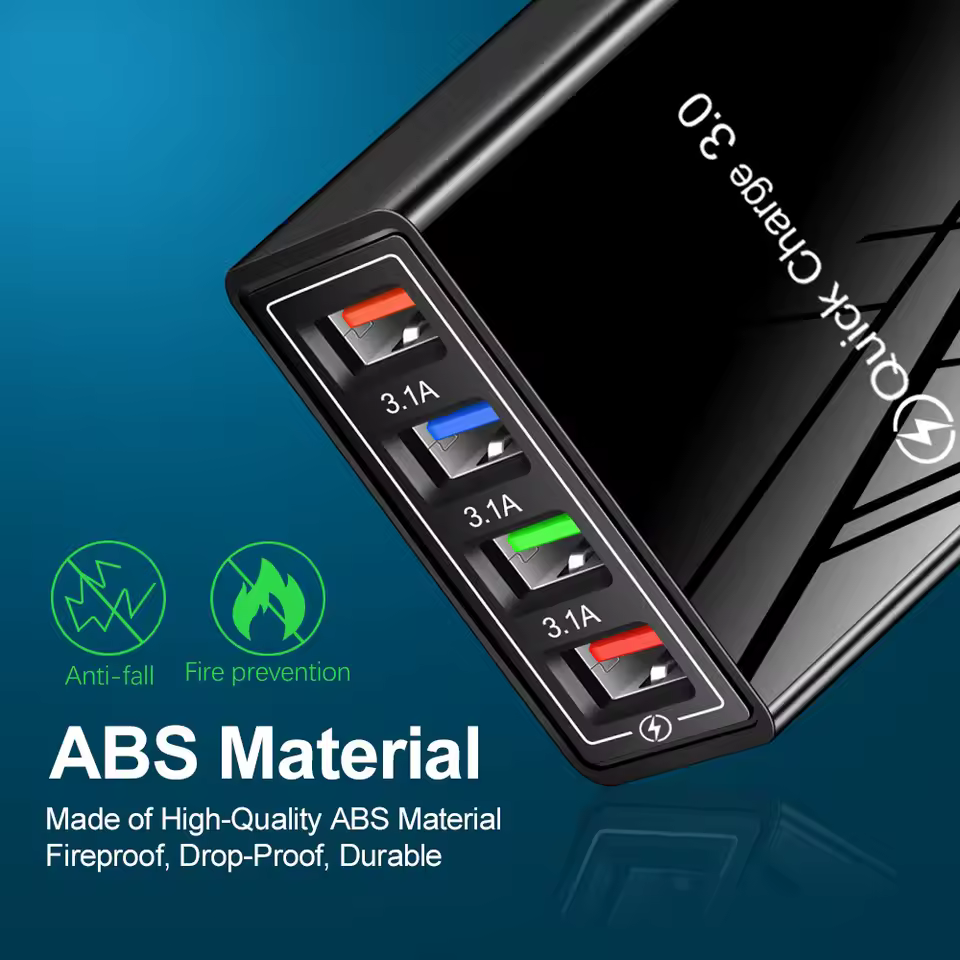 Chargeur 4 Ports USB - Rapidité +