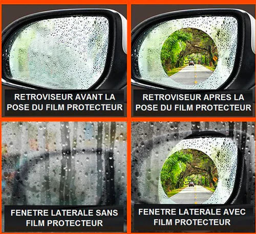 Lot de 2 Films Anti-Pluie et Buée pour Voiture